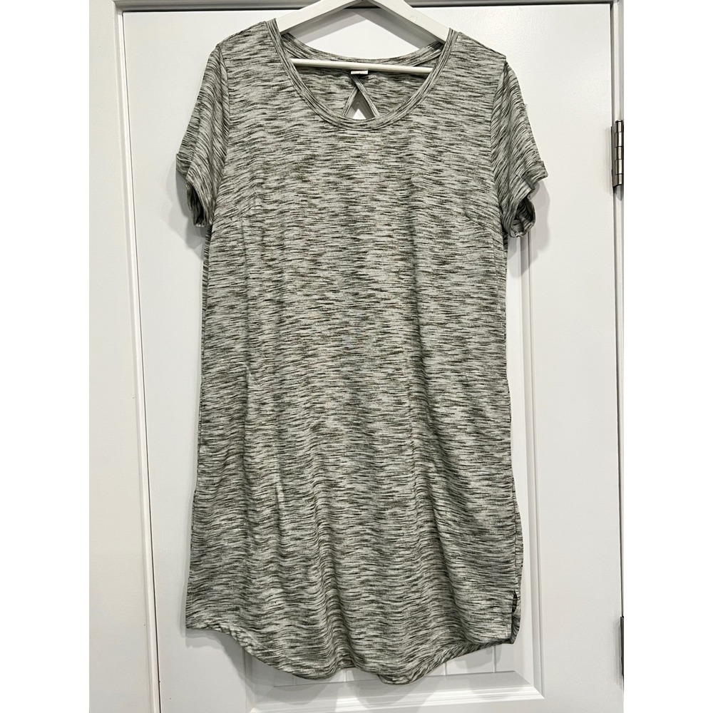 Ariat Heather Gray Short Sleeve Knit Tunic Dress‎ with Back Keyhole Large